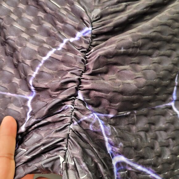 Women's Legging High Waist Lightning Bolt Workout Yoga Pants Blue/Black XX-Large - Picture 5 of 11